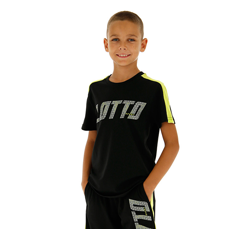 Lotto Logo Iii Js Camisetas Niños - Negras - Colombia IMDCBUP-24